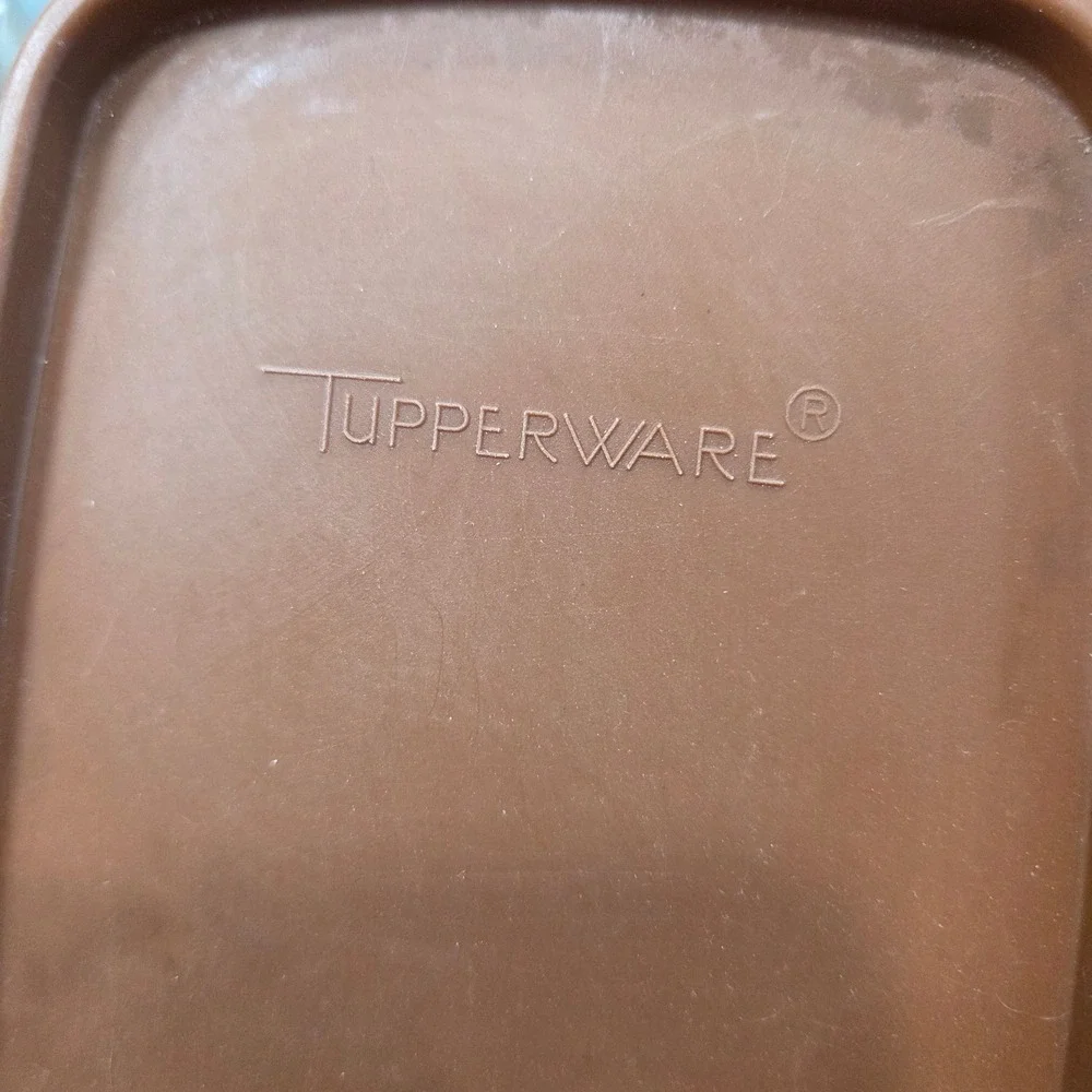 Vintage Tupperware Modular‎ Mate Super Oval 4 Brown Flip Top Pour Lid Container